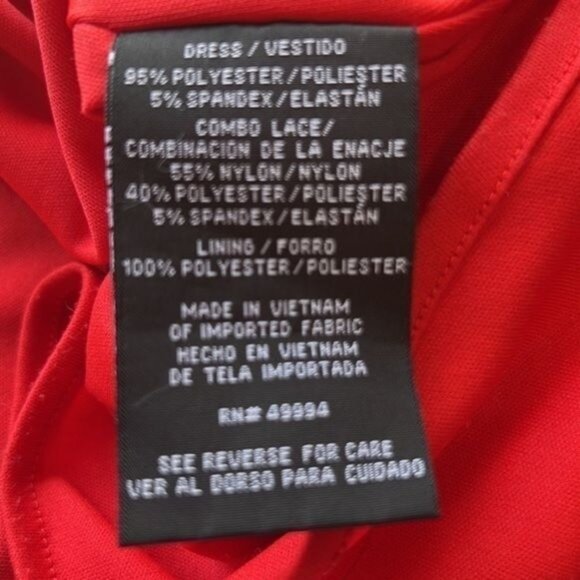 Red Sleeveless Lace Backless Dress by Morgan & Co V-Neckline & Fitted Size 9/10 - Picture 9 of 12